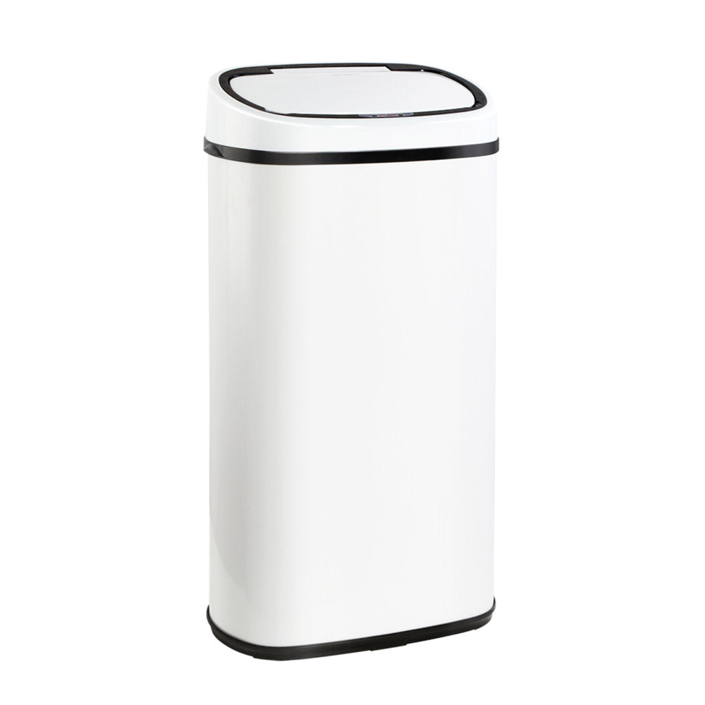 Devanti 58L Motion Sensor Bin Rubbish Automatic White SB-58L-S06-WH