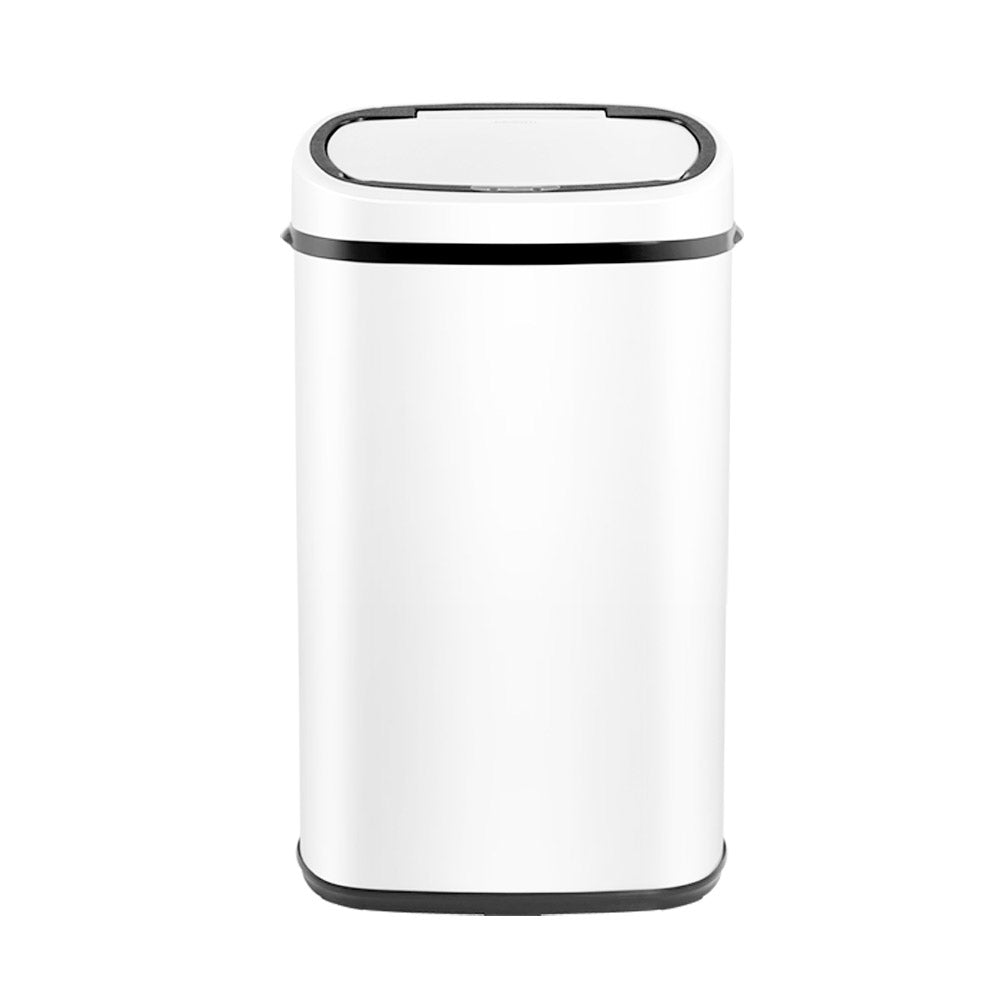 Devanti 58L Motion Sensor Bin Rubbish Automatic White SB-58L-S06-WH