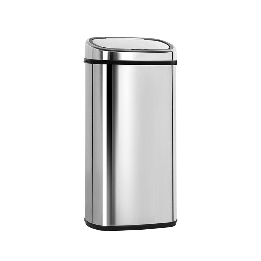 Devanti 68L Motion Sensor Bin Rubbish Automatic Silver SB-68L-S06-A