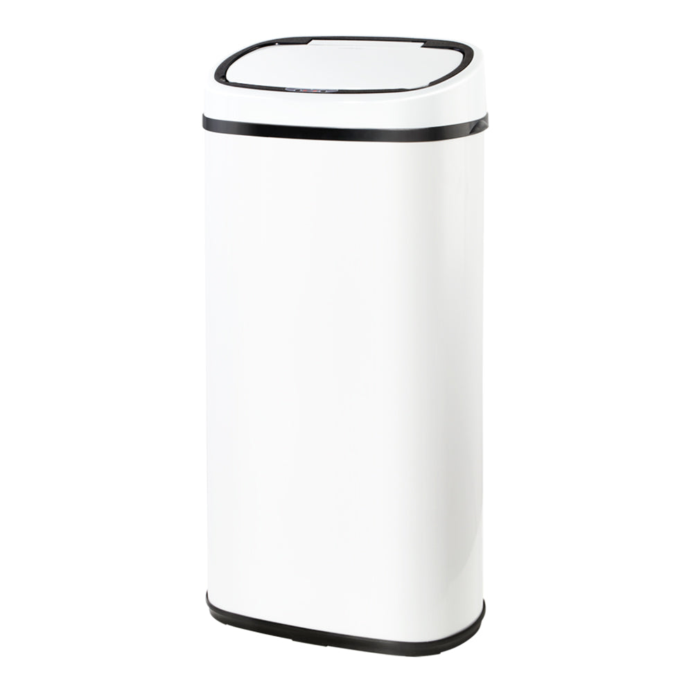 Devanti 68L Motion Sensor Bin Rubbish Automatic White SB-68L-S06-WH