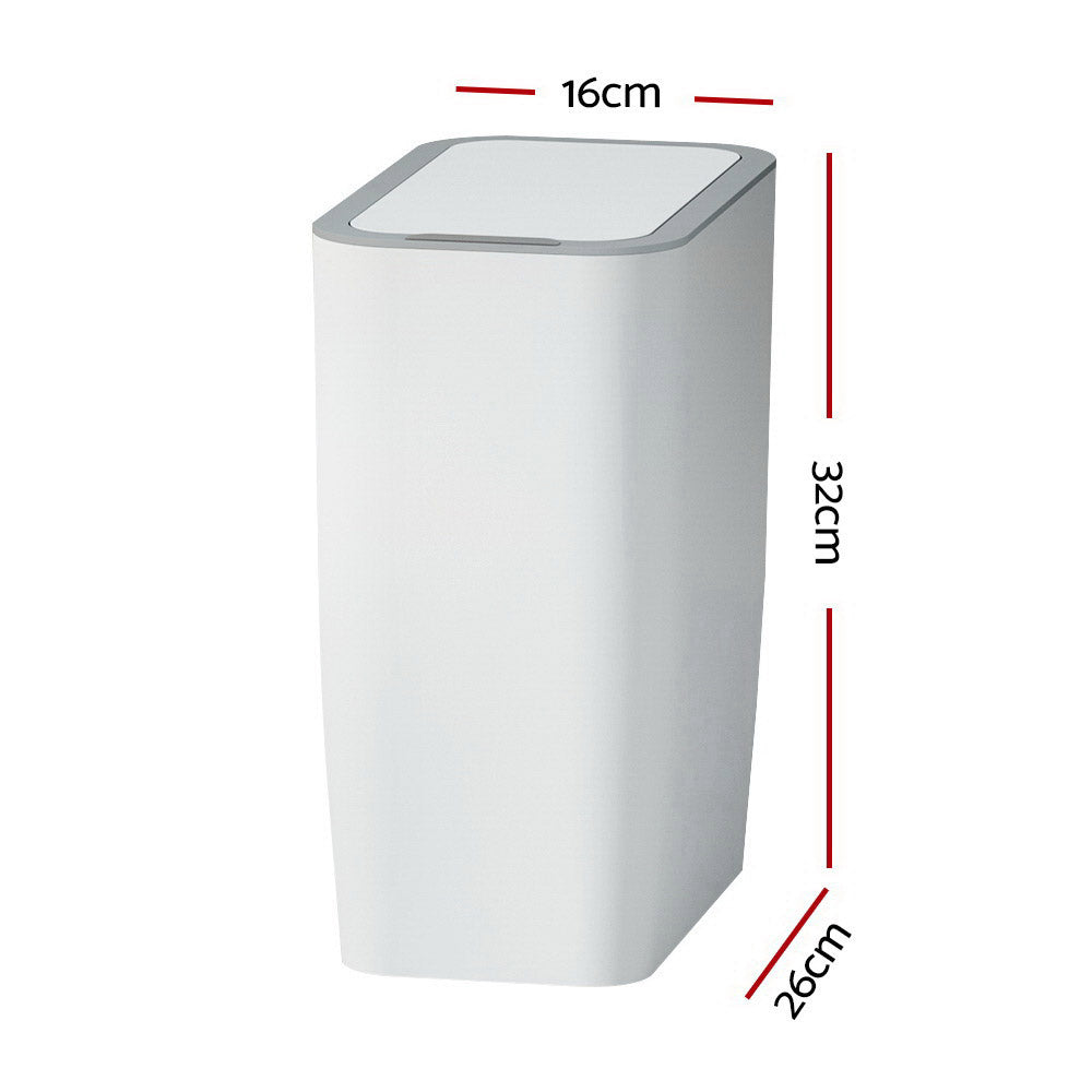 Devanti 9L Motion Sensor Bin Rubbish Automatic White SB-9LS26-WH