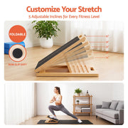 Everfit Wooden Slant Board for Squat & Calf Stretch 5 Angle Foldable Home Gym