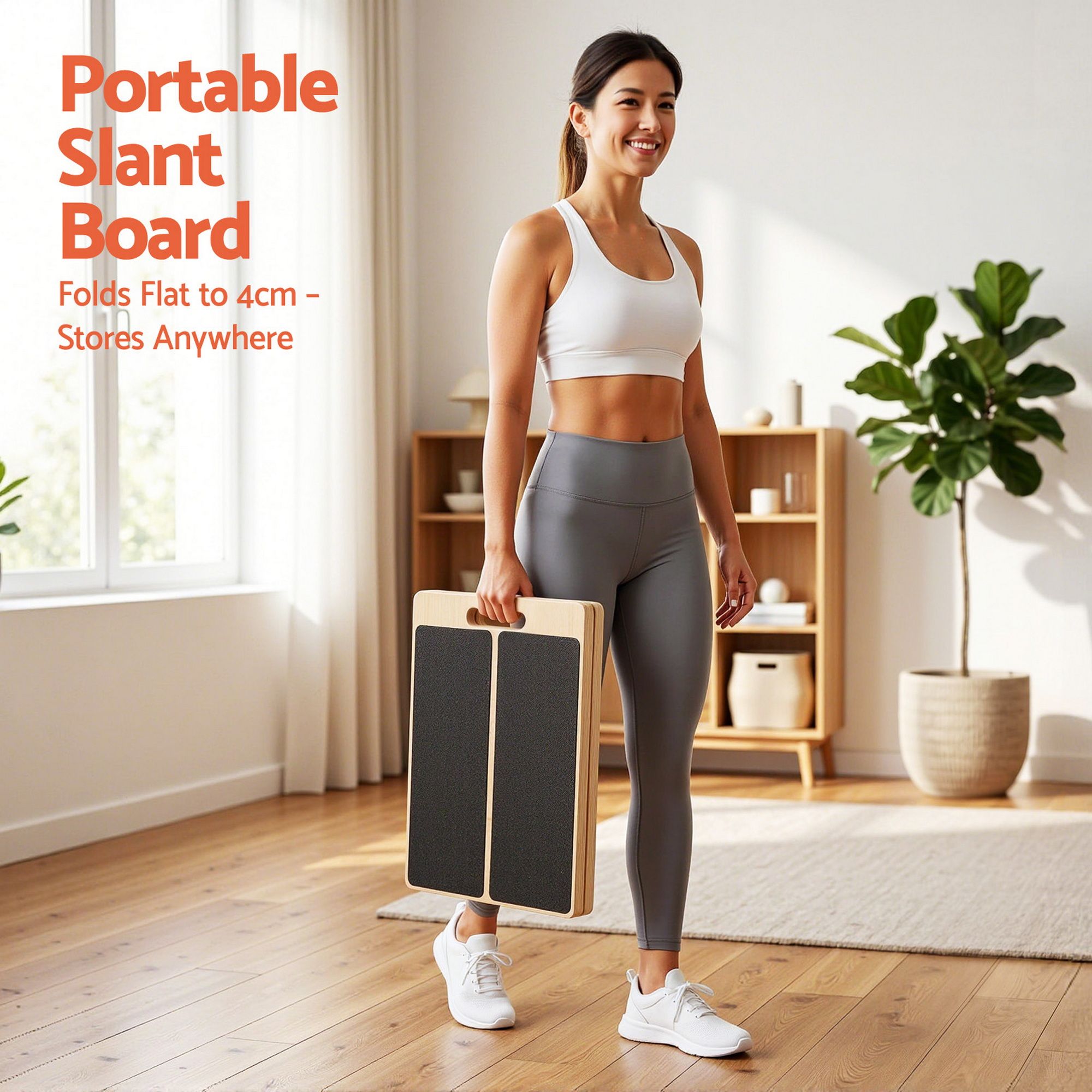 Everfit Wooden Slant Board for Squat & Calf Stretch 5 Angle Foldable Home Gym