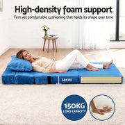 Artiss Convertible Folding Sofa Bed Armless Lounger Foam Floor Sofas Futons Couches SB-B-COMP-1010-BU
