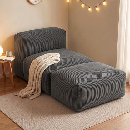 Artiss Foldable Bean Bag Sofa Bed Cloud Couch Boneless Floor Lounger Chair Grey SB-B-COMP-BBC-GY