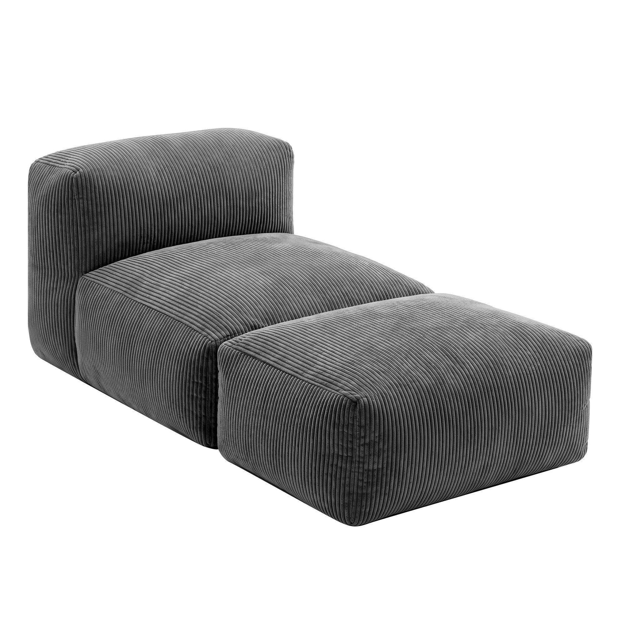 Artiss Foldable Bean Bag Sofa Bed Cloud Couch Boneless Floor Lounger Chair Grey SB-B-COMP-BBC-GY