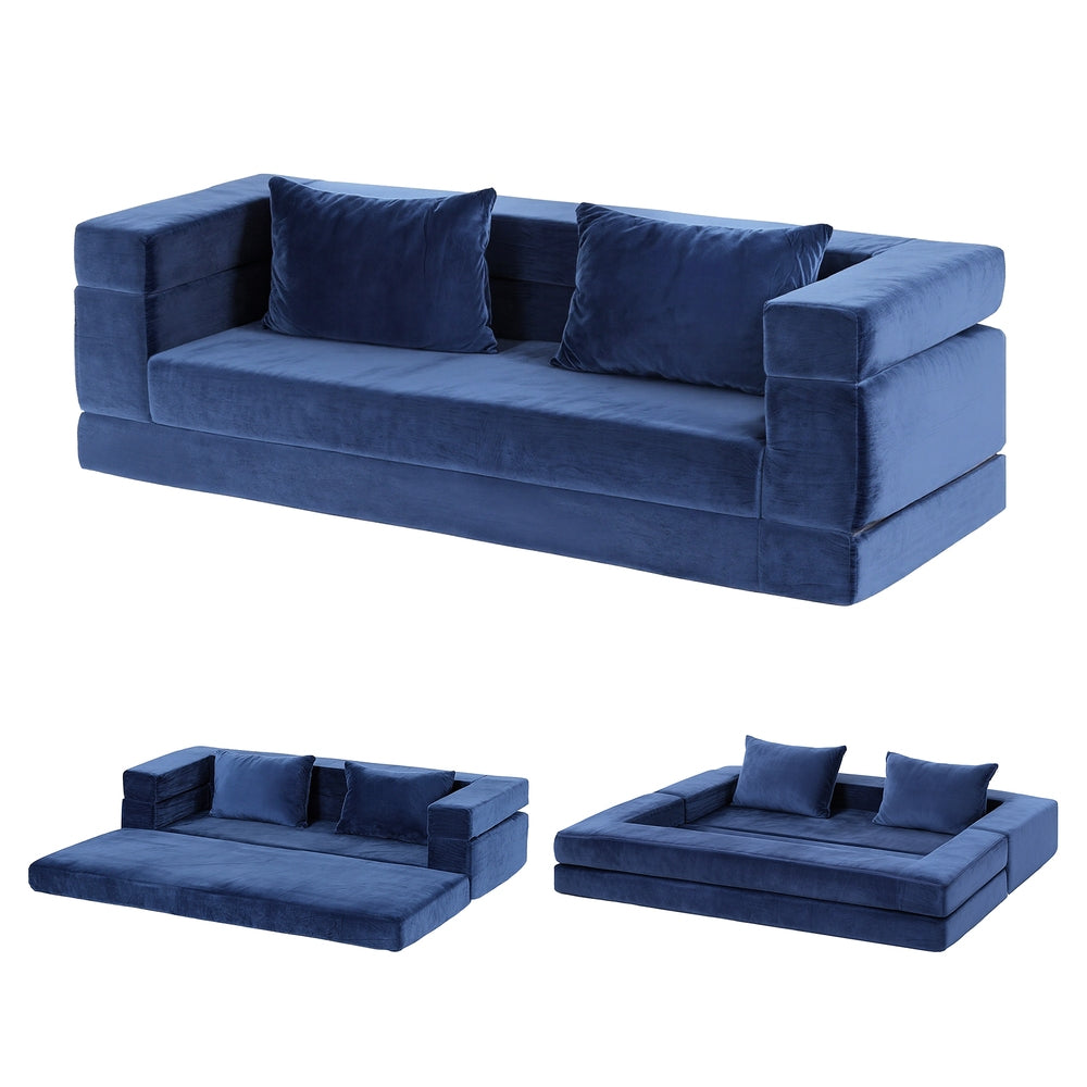 Artiss Convertible Folding Sofa Bed Pull Out Mattress Foldable Lounge Couch Chair SB-B-COMP-DBED-BL