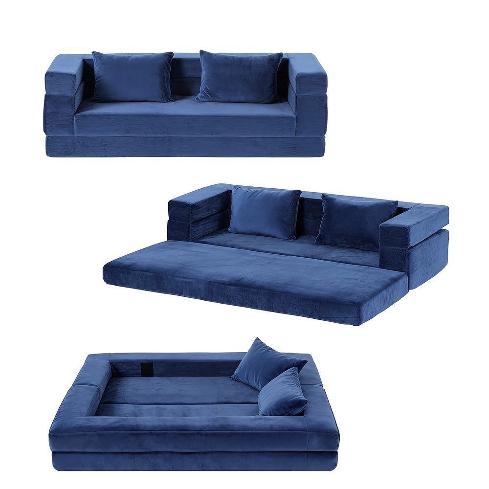 Artiss Convertible Folding Sofa Bed Pull Out Mattress Foldable Lounge Couch Chair SB-B-COMP-DBED-BL