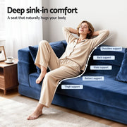 Artiss Convertible Folding Sofa Bed Pull Out Mattress Foldable Lounge Couch Chair SB-B-COMP-DBED-BL