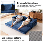 Artiss Convertible Folding Sofa Bed Pull Out Mattress Foldable Lounge Couch Chair SB-B-COMP-DBED-BL
