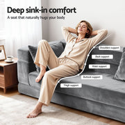 Artiss Convertible Folding Sofa Bed Pull Out Mattress Foldable Lounge Couch Grey SB-B-COMP-DBED-GY