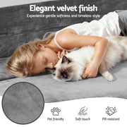 Artiss Convertible Folding Sofa Bed Pull Out Mattress Foldable Lounge Couch Grey SB-B-COMP-DBED-GY