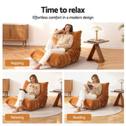 Artiss Lazy Sofa Accent Chair Floor Couch Leisure Lounge Foam Pouffe Recliner SB-B-COMP-LZSF-BR