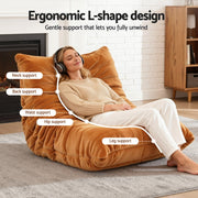 Artiss Lazy Sofa Accent Chair Floor Couch Leisure Lounge Foam Pouffe Recliner SB-B-COMP-LZSF-BR