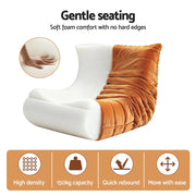 Artiss Lazy Sofa Accent Chair Floor Couch Leisure Lounge Foam Pouffe Recliner SB-B-COMP-LZSF-BR