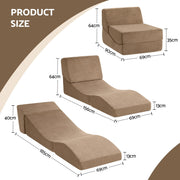 Artiss Folding Sofa Bed Convertible Armless Foam Floor Futon Lounger Couch Brown SB-B-FOLD-BR