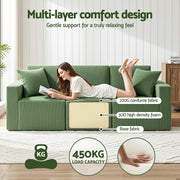 Artiss Modular 3-Seater Sofa Bed Convertible Sectional Floor Couch with Deep Seat SB-B-SOFA-3SEAT-GN