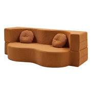 Artiss Folding Sofa Bed Floor Couch 2-in-1 Convertible Futon Loveseat Orange