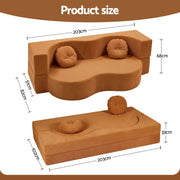 Artiss Folding Sofa Bed Floor Couch 2-in-1 Convertible Futon Loveseat Orange