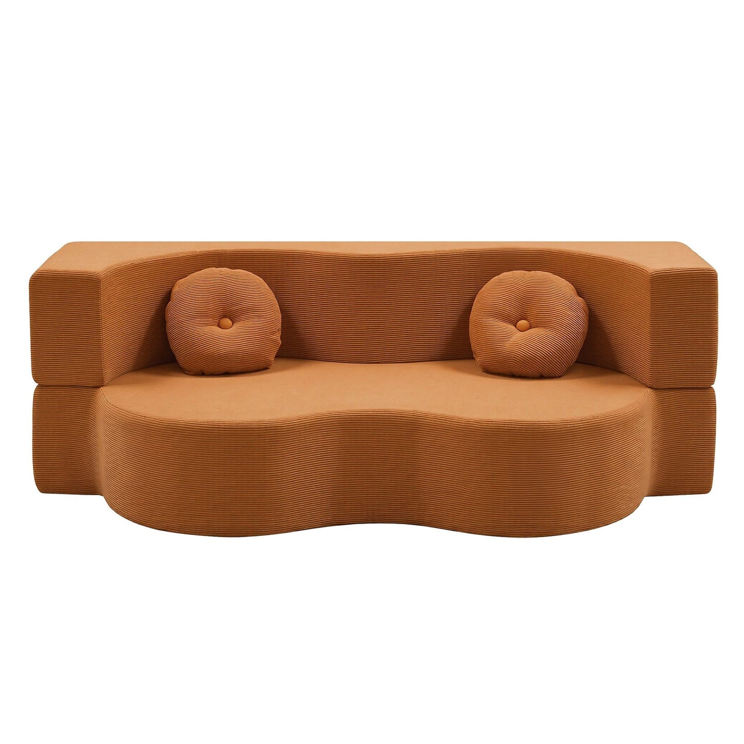 Artiss Folding Sofa Bed Floor Couch 2-in-1 Convertible Futon Loveseat Orange SB-B-SOFA-FD-OR