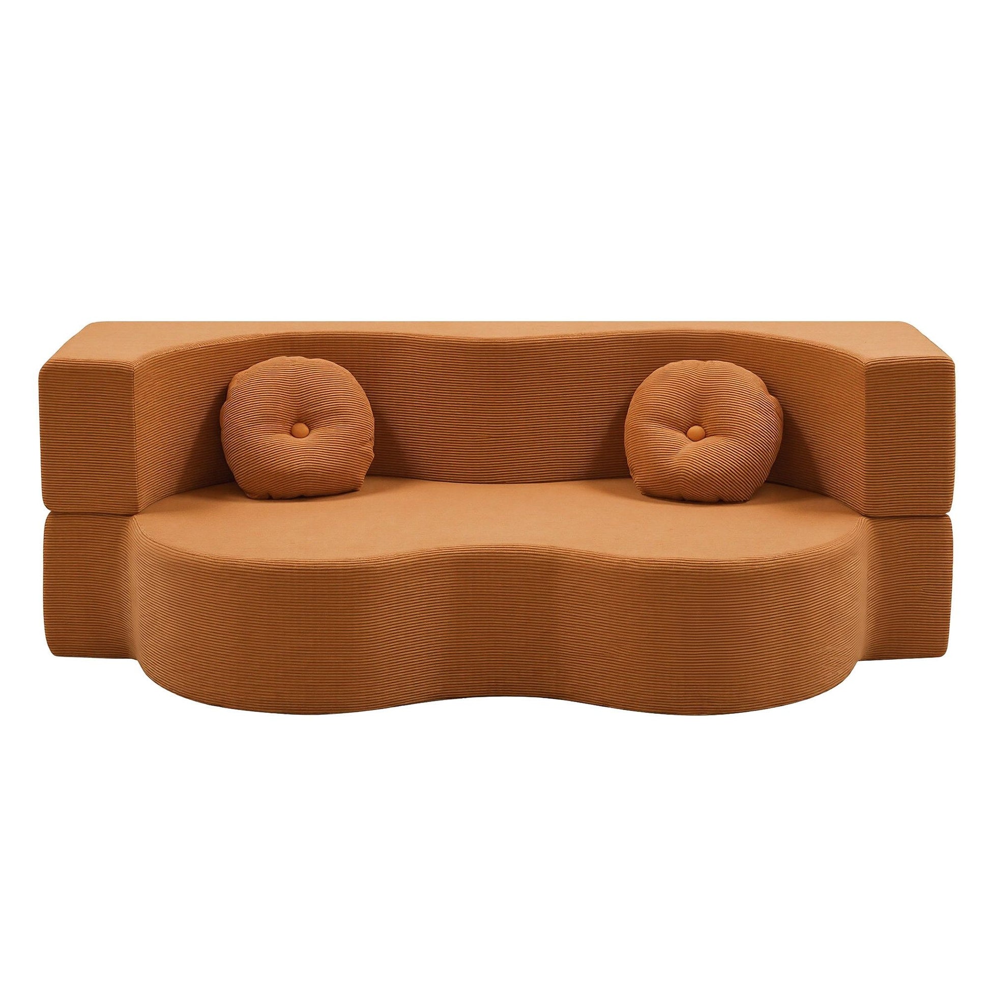Artiss Folding Sofa Bed Floor Couch 2-in-1 Convertible Futon Loveseat Orange SB-B-SOFA-FD-OR