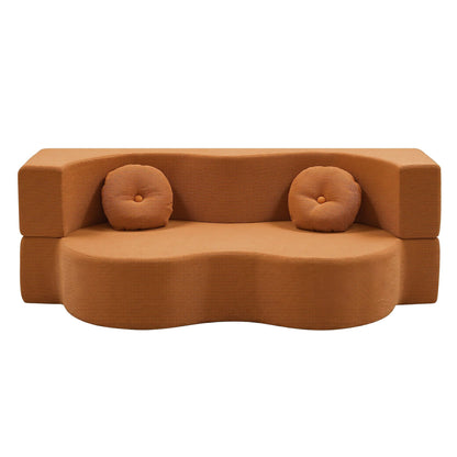 Artiss Folding Sofa Bed Floor Couch 2-in-1 Convertible Futon Loveseat Orange SB-B-SOFA-FD-OR