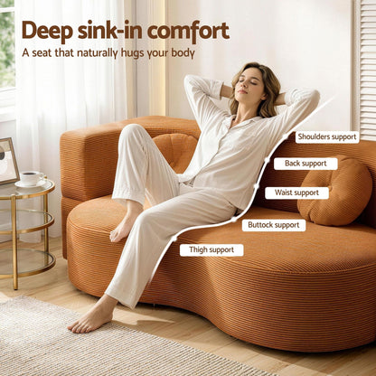 Artiss Folding Sofa Bed Floor Couch 2-in-1 Convertible Futon Loveseat Orange SB-B-SOFA-FD-OR