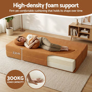 Artiss Folding Sofa Bed Floor Couch 2-in-1 Convertible Futon Loveseat Orange