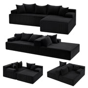 Artiss Modular Sectional Sofa Bed Convertible L-Shaped Couch with Deep Seat for Living Room SB-B-SOFA-L-BK-AB