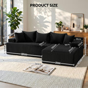Artiss Modular Sectional Sofa Bed Convertible L-Shaped Couch with Deep Seat for Living Room SB-B-SOFA-L-BK-AB