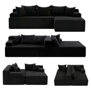 Artiss Modular Sectional Sofa Bed Convertible L-Shaped Couch with Deep Seat for Living Room SB-B-SOFA-L-BK-AB