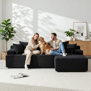 Artiss Modular Sectional Sofa Bed Convertible L-Shaped Couch with Deep Seat for Living Room SB-B-SOFA-L-BK-AB