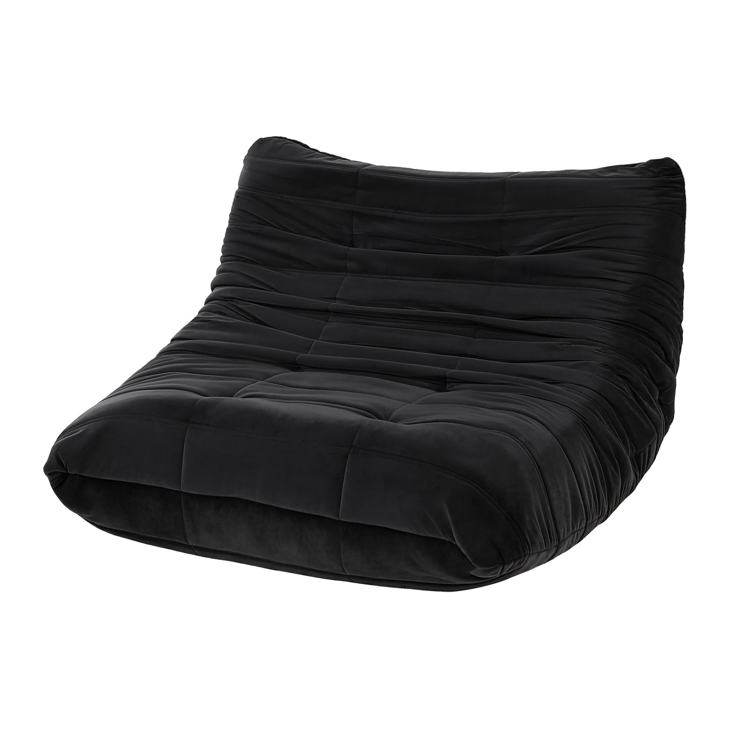 Artiss Lazy Sofa 2 Seaters Accent Caterpillar Chair Floor Couch Armless Lounge SB-B-TWIN-LZSF-BK