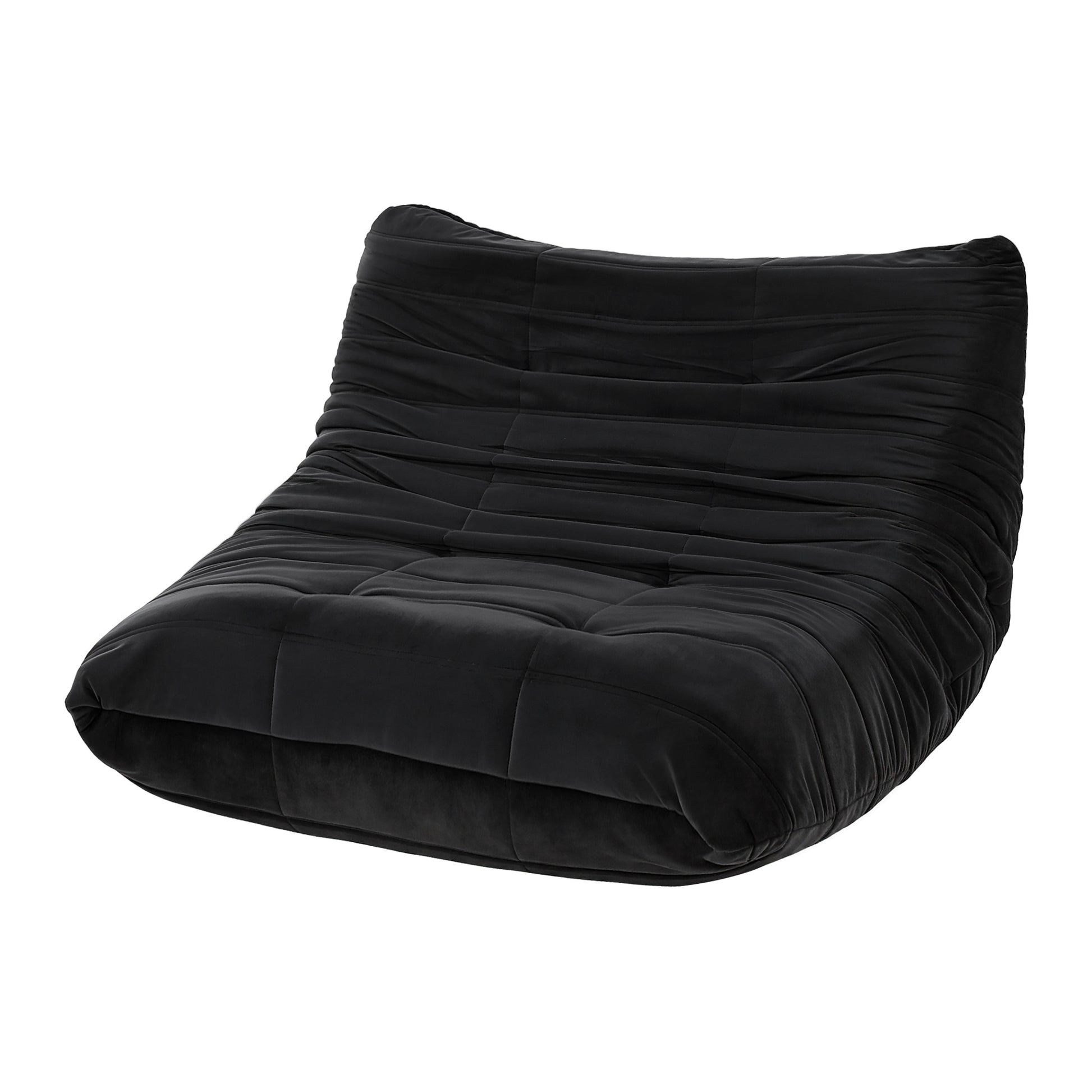 Artiss Lazy Sofa 2 Seaters Accent Caterpillar Chair Floor Couch Armless Lounge SB-B-TWIN-LZSF-BK