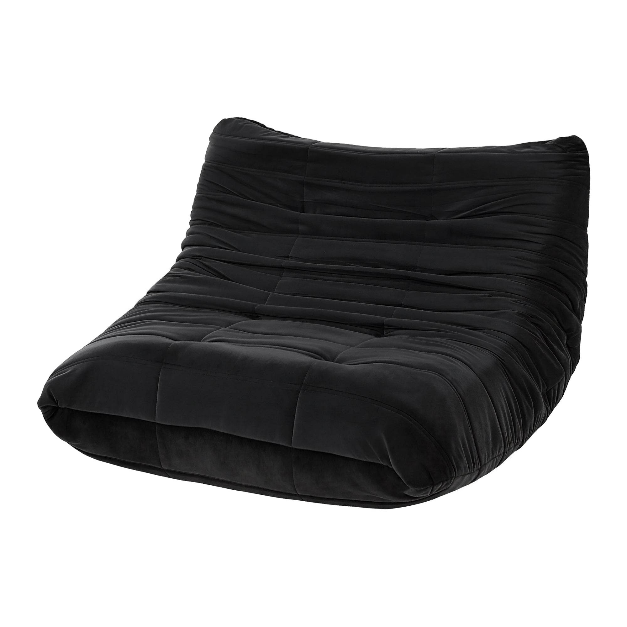 Artiss Lazy Sofa 2 Seaters Accent Caterpillar Chair Floor Couch Armless Lounge SB-B-TWIN-LZSF-BK