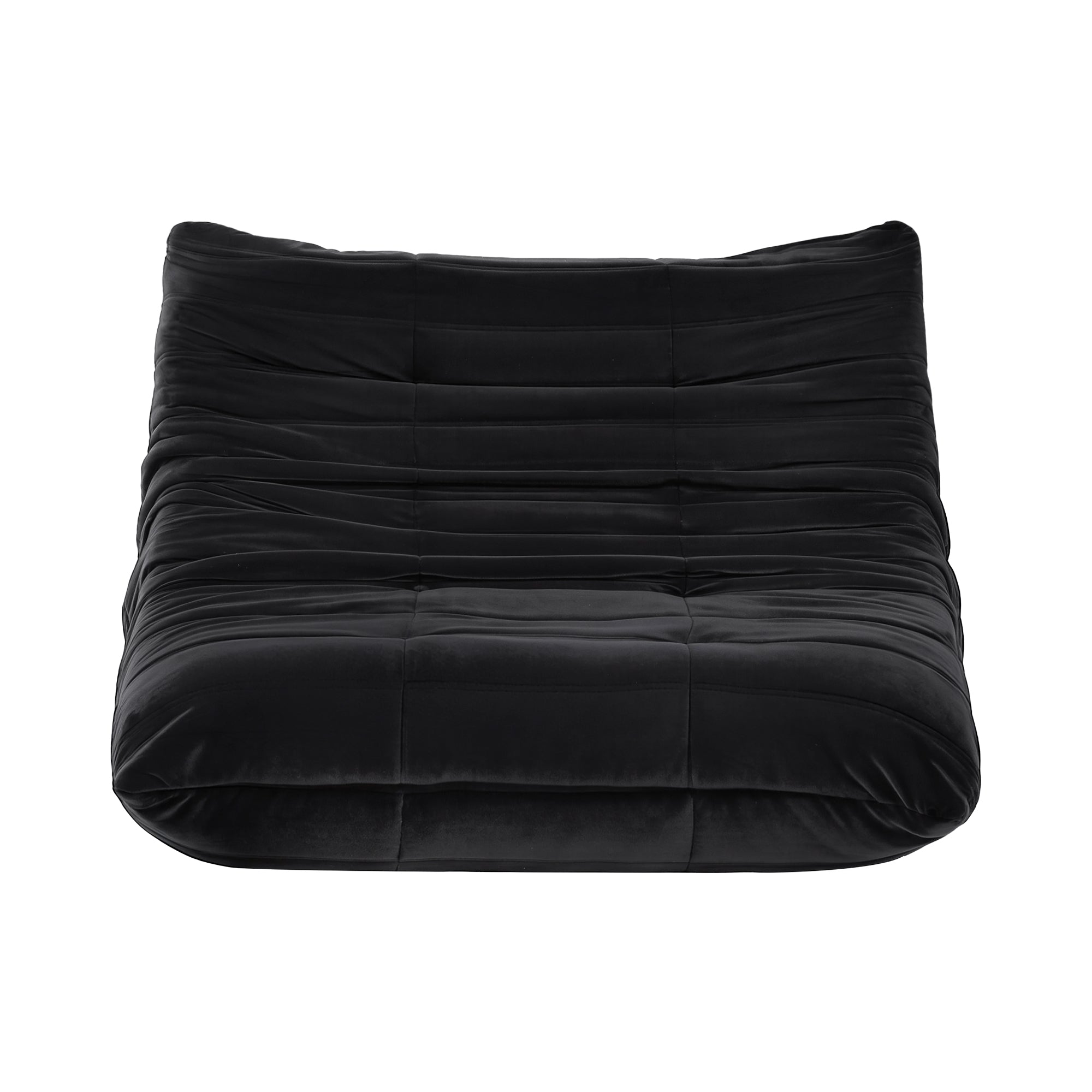 Artiss Lazy Sofa 2 Seaters Accent Caterpillar Chair Floor Couch Armless Lounge SB-B-TWIN-LZSF-BK