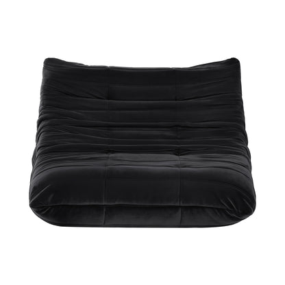 Artiss Lazy Sofa 2 Seaters Accent Caterpillar Chair Floor Couch Armless Lounge SB-B-TWIN-LZSF-BK