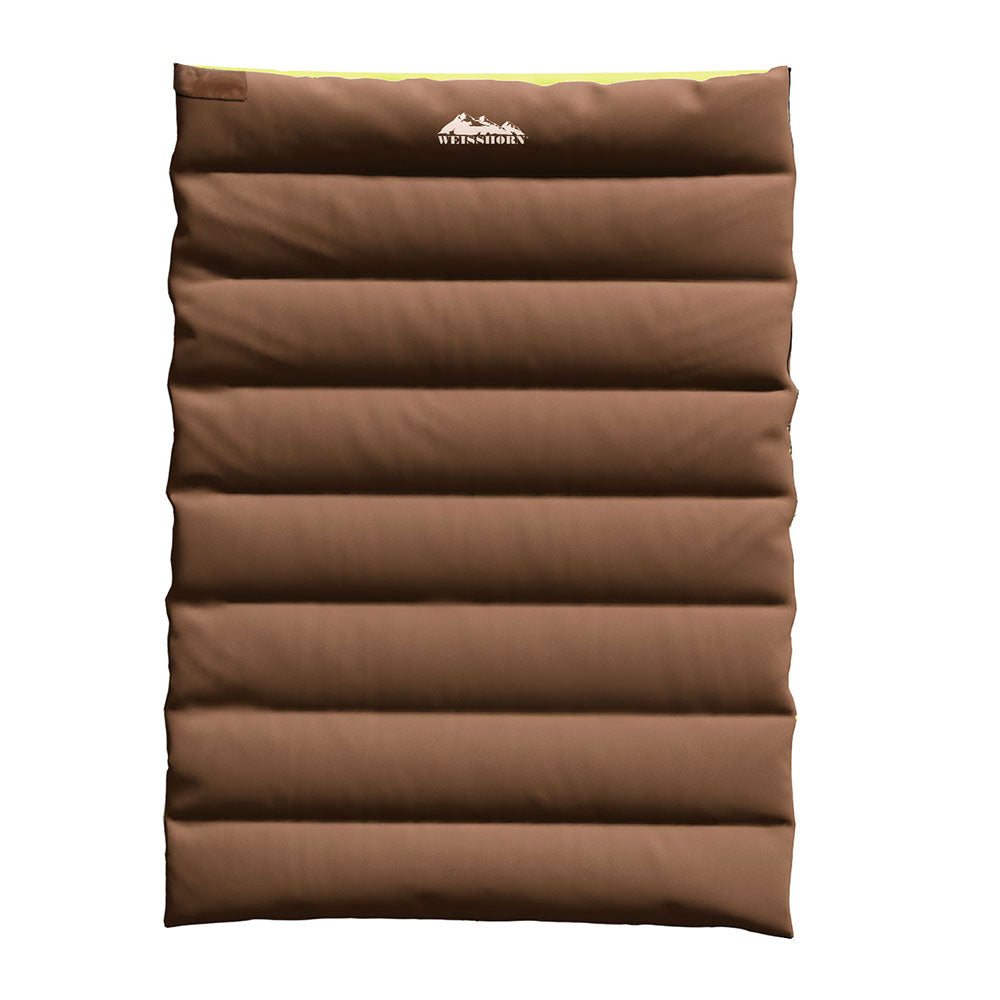 Weisshorn Sleeping Bag Double Bags Thermal Camping Hiking Tent Brown -5 degrees C SB-C-Q-220-BR
