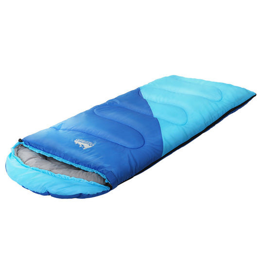 Weisshorn Sleeping Bag Kids Single 172cm Thermal Camping Hiking Blue SB-CHILD-L-BL