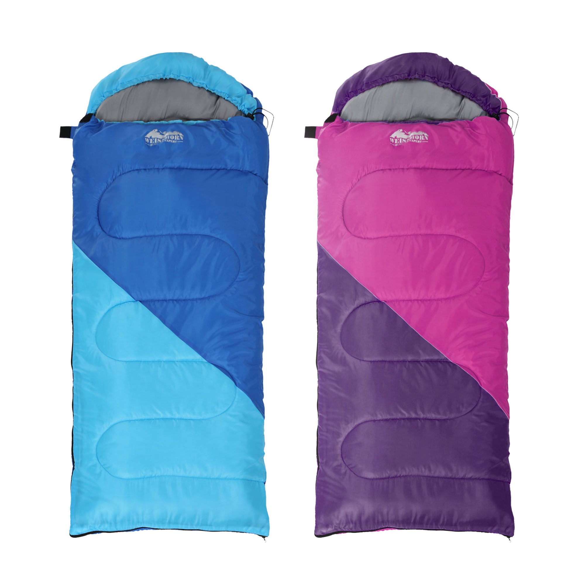 Weisshorn Sleeping Bag Set of 2 Kids Single 172cm Thermal Camping Hiking SB-CHILD-L-BLPK