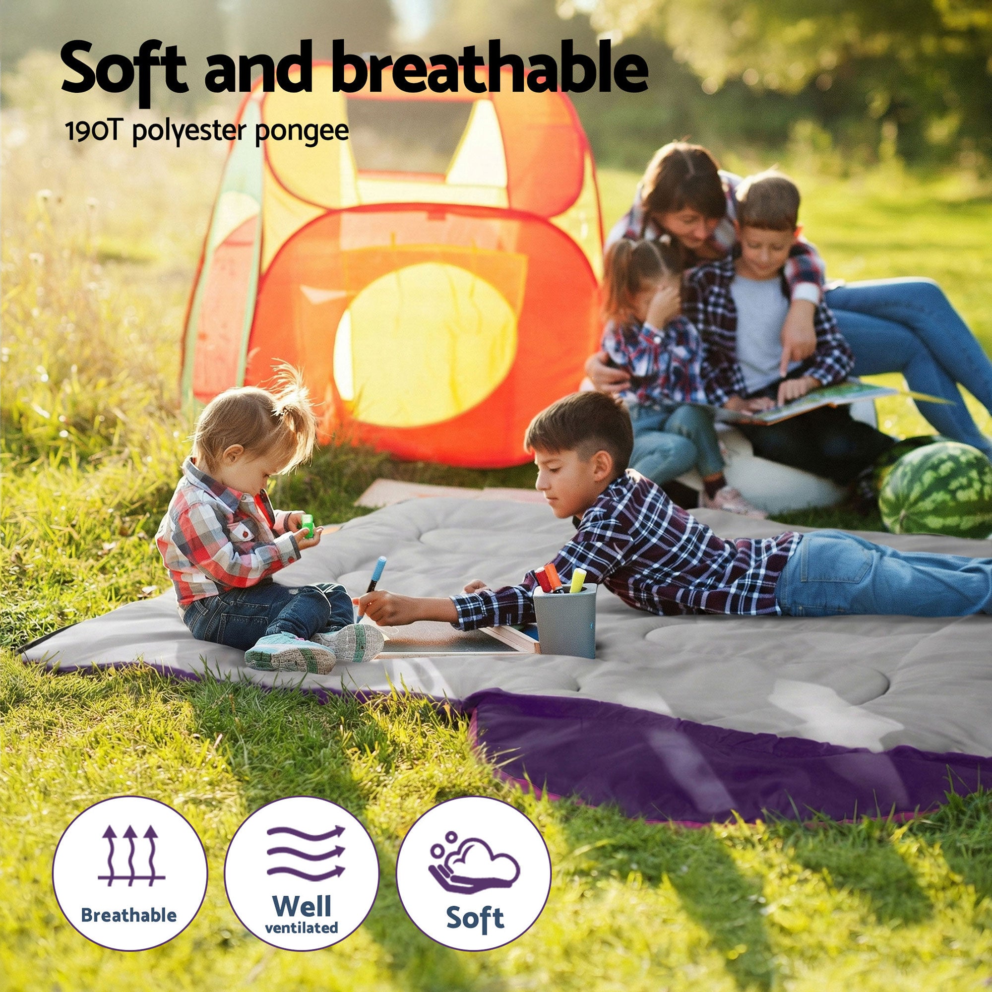 Weisshorn Sleeping Bag Set of 2 Kids Single 172cm Thermal Camping Hiking SB-CHILD-L-BLPK