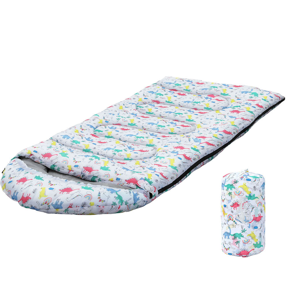 Weisshorn Sleeping Bag Kids Single Bags 180cm Thermal Camping Hiking White SB-CHILD-L-CT-WH