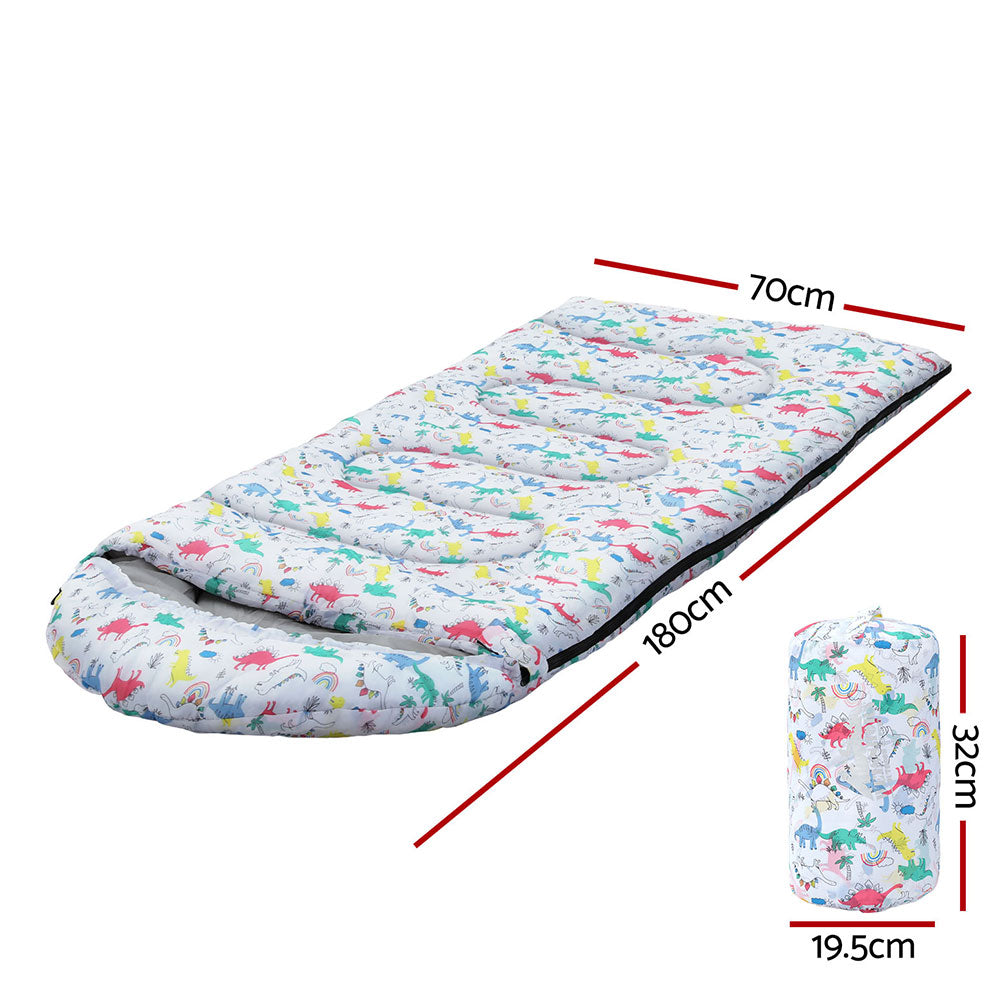Weisshorn Sleeping Bag Kids Single Bags 180cm Thermal Camping Hiking White SB-CHILD-L-CT-WH