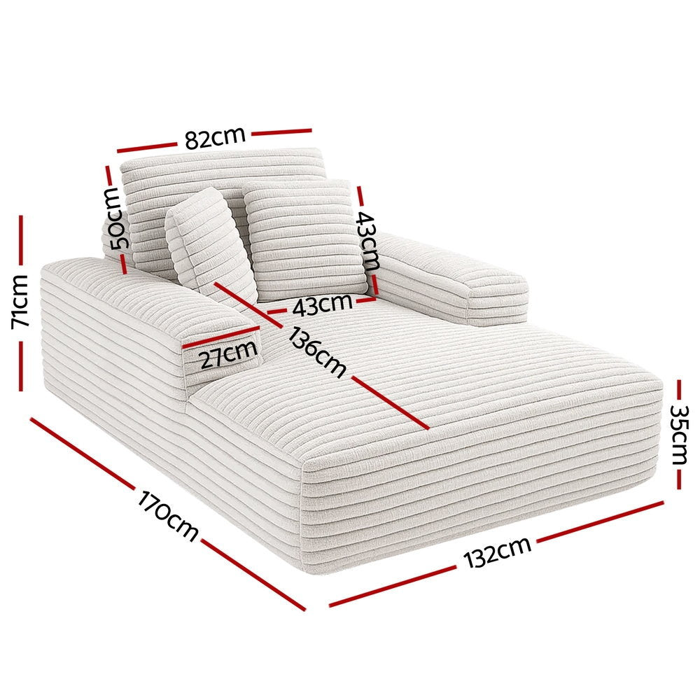 Artiss Sofa Bed Lounge Chair Recliner Couch Reading Chairs Sleeper Cloud Sofas Faux Fur Fabric SB-COMP-CHA-BG