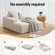 Artiss Sofa Bed Lounge Chair Recliner Couch Reading Chairs Sleeper Cloud Sofas Faux Fur Fabric SB-COMP-CHA-BG