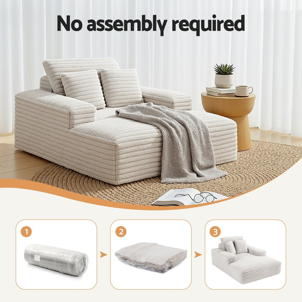 Artiss Sofa Bed Lounge Chair Recliner Couch Reading Chairs Sleeper Cloud Sofas Faux Fur Fabric SB-COMP-CHA-BG