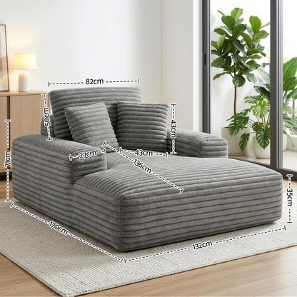 Artiss Sofa Bed Lounge Chair Recliner Couch Reading Chairs Sleeper Cloud Sofas SB-COMP-CHA-GREY
