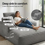 Artiss Sofa Bed Lounge Chair Recliner Couch Reading Chairs Sleeper Cloud Sofas SB-COMP-CHA-GREY