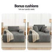 Artiss Sofa Bed Lounge Chair Recliner Couch Reading Chairs Sleeper Cloud Sofas SB-COMP-CHA-GREY