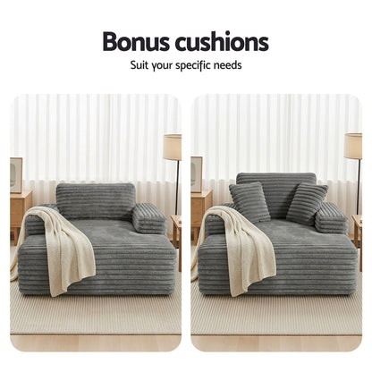 Artiss Sofa Bed Lounge Chair Recliner Couch Reading Chairs Sleeper Cloud Sofas SB-COMP-CHA-GREY